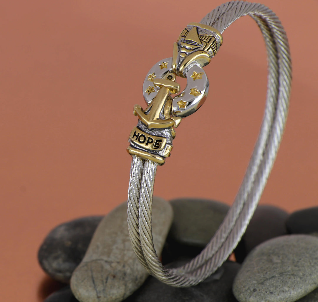 Ocean Images Collection - Sail Away Anchor Wire Bracelet John Medeiros Jewelry Collections