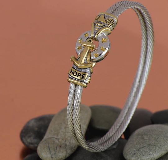 Ocean Images Collection - Sail Away Anchor Wire Bracelet John Medeiros Jewelry Collections