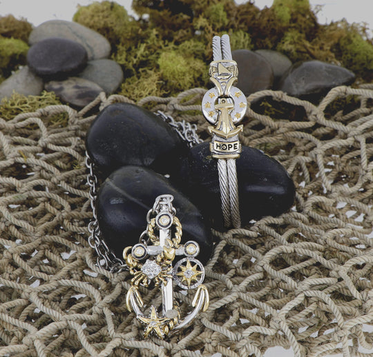 Ocean Images Collection - Sail Away Anchor Wire Bracelet John Medeiros Jewelry Collections