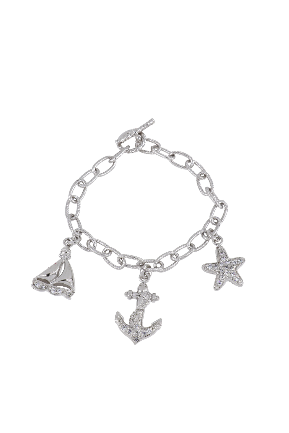 Ocean Nautical Charm Bracelet 7" John Medeiros Jewelry Collections   CZ