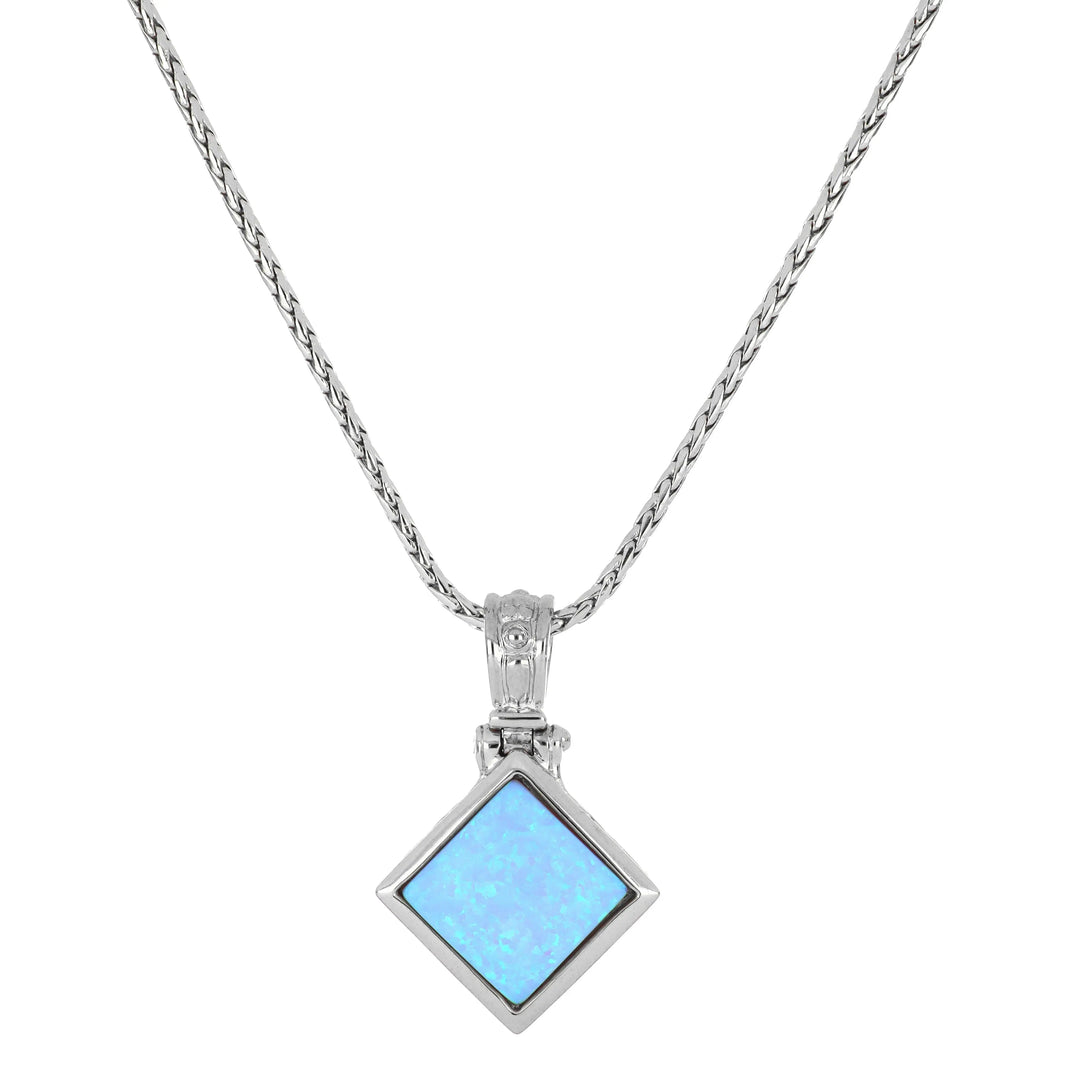 Opalas Do Mar Adjustable Large Diamond-Shaped Stone Pendant John Medeiros Jewelry Collections
