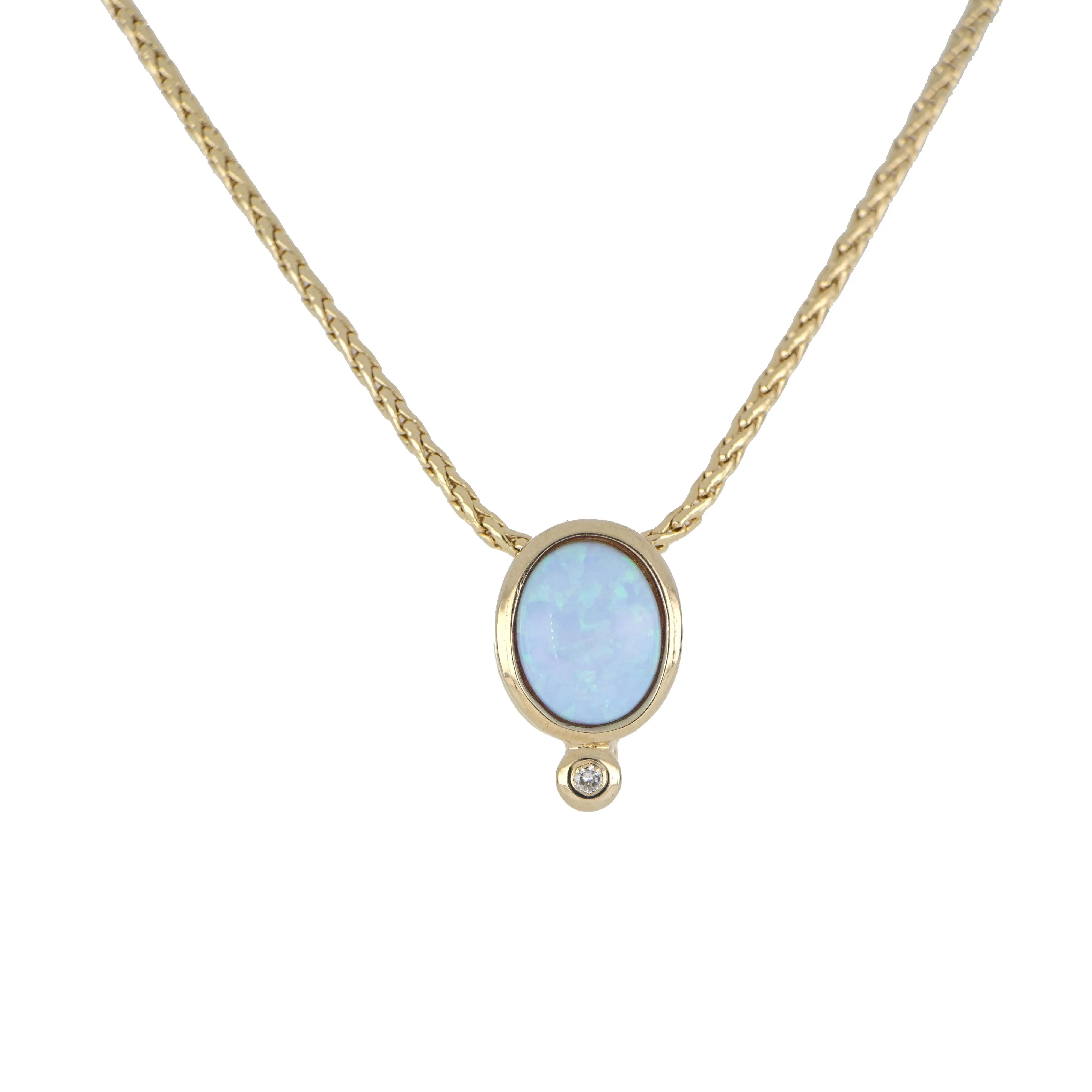 Stunning Blue Oval Opal Pendant | Opalas do Mar – John Medeiros