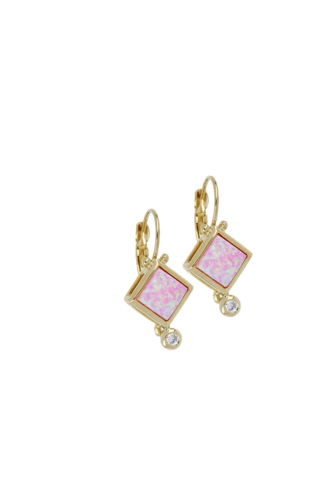 Opalas do Mar Diamond Shape Pink Opal French Wire Earrings John Medeiros Jewelry Collections  
