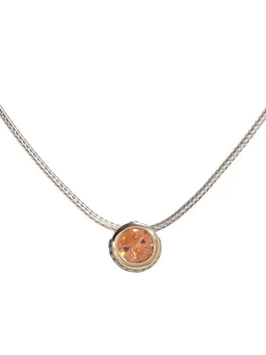 Oval Link Collection - Cubic Zirconia Solitaire Necklace John Medeiros Jewelry Collections