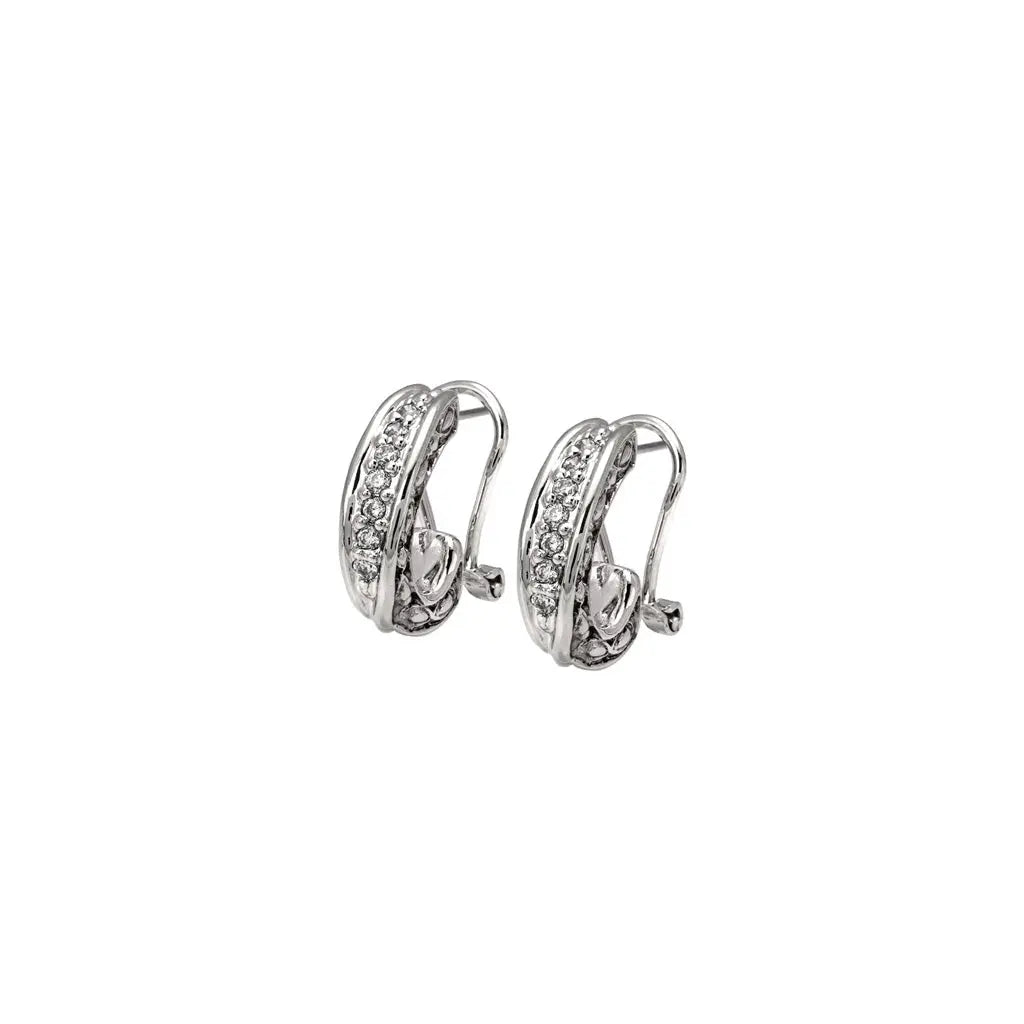 Oval Link Collection - Pavé Post Clip Earrings John Medeiros Jewelry Collections