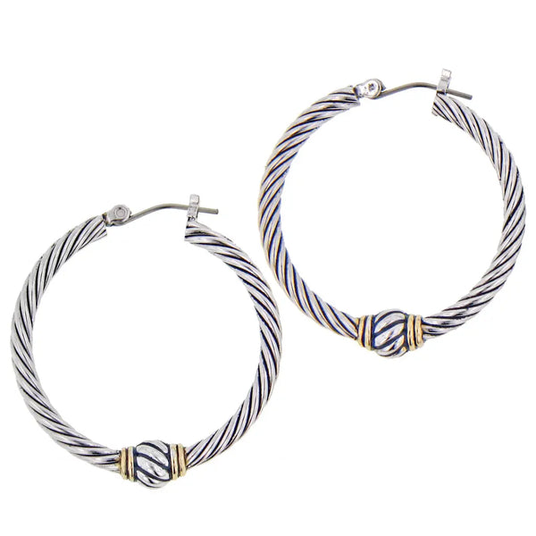 Oval Link Collection - Twisted Wire Hoop Earrings - John