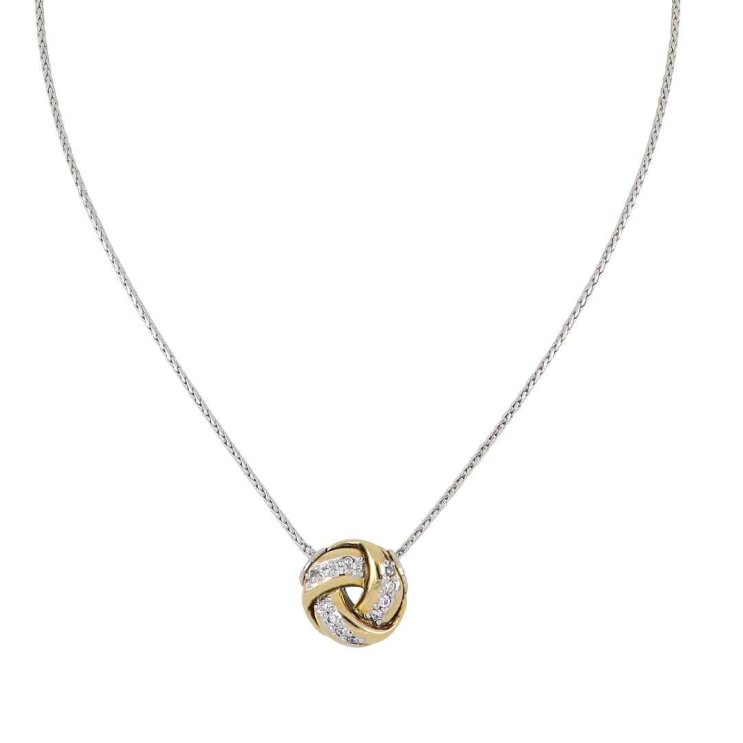 Pavé Infinity Love Knot Pendant Necklace   