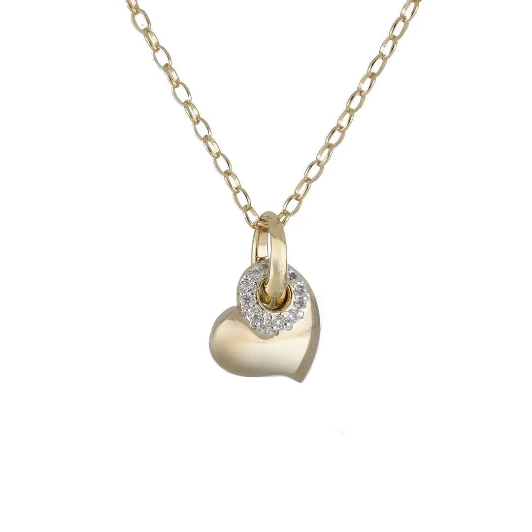 Puffed Heart Pendant W/ Pavé Necklace 18-20” John Medeiros Jewelry Collections