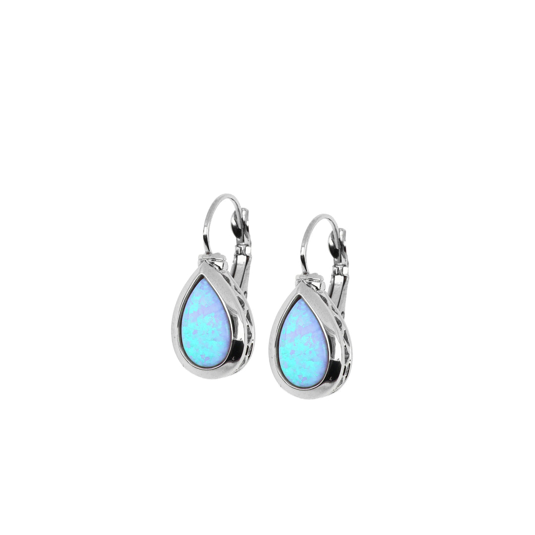 Opalas Do Mar Large Pear-Shaped Stone French Wire Earrings
