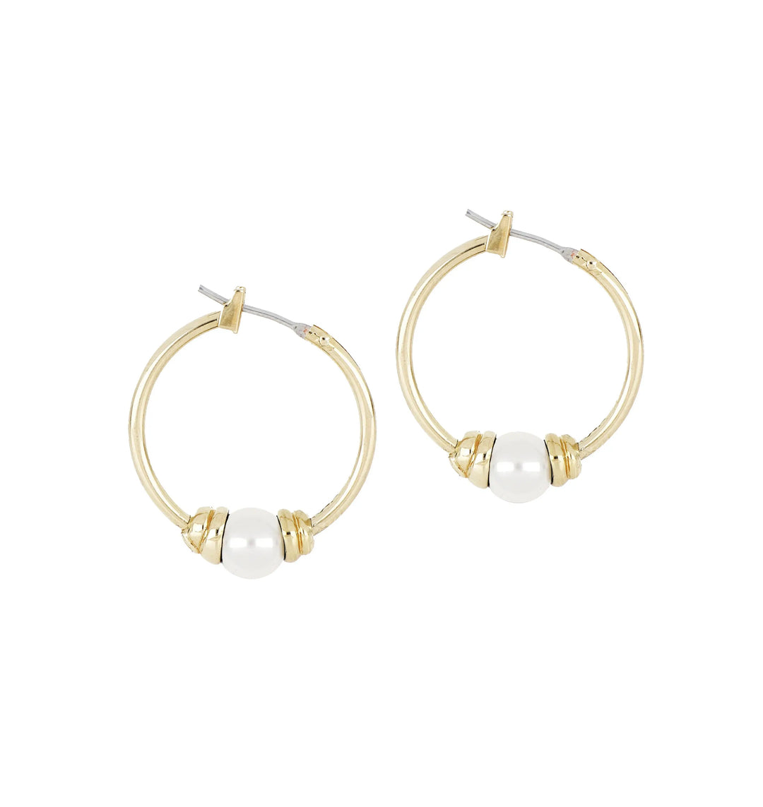Pérola Collection - Hoop Earrings - John Medeiros Jewelry Collections- Small-7-8-Diameter-Gold-Pearl