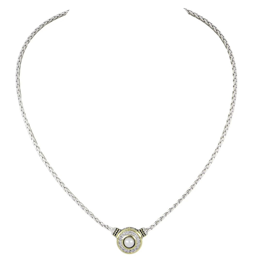 Pérola Collection - Pavé & Center Stone Necklace John Medeiros Jewelry Collections   Pearl