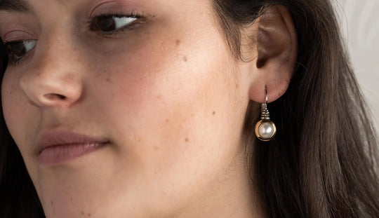 Pérola Collection - White Seashell Pearl French Wire Earrings John Medeiros Jewelry Collections