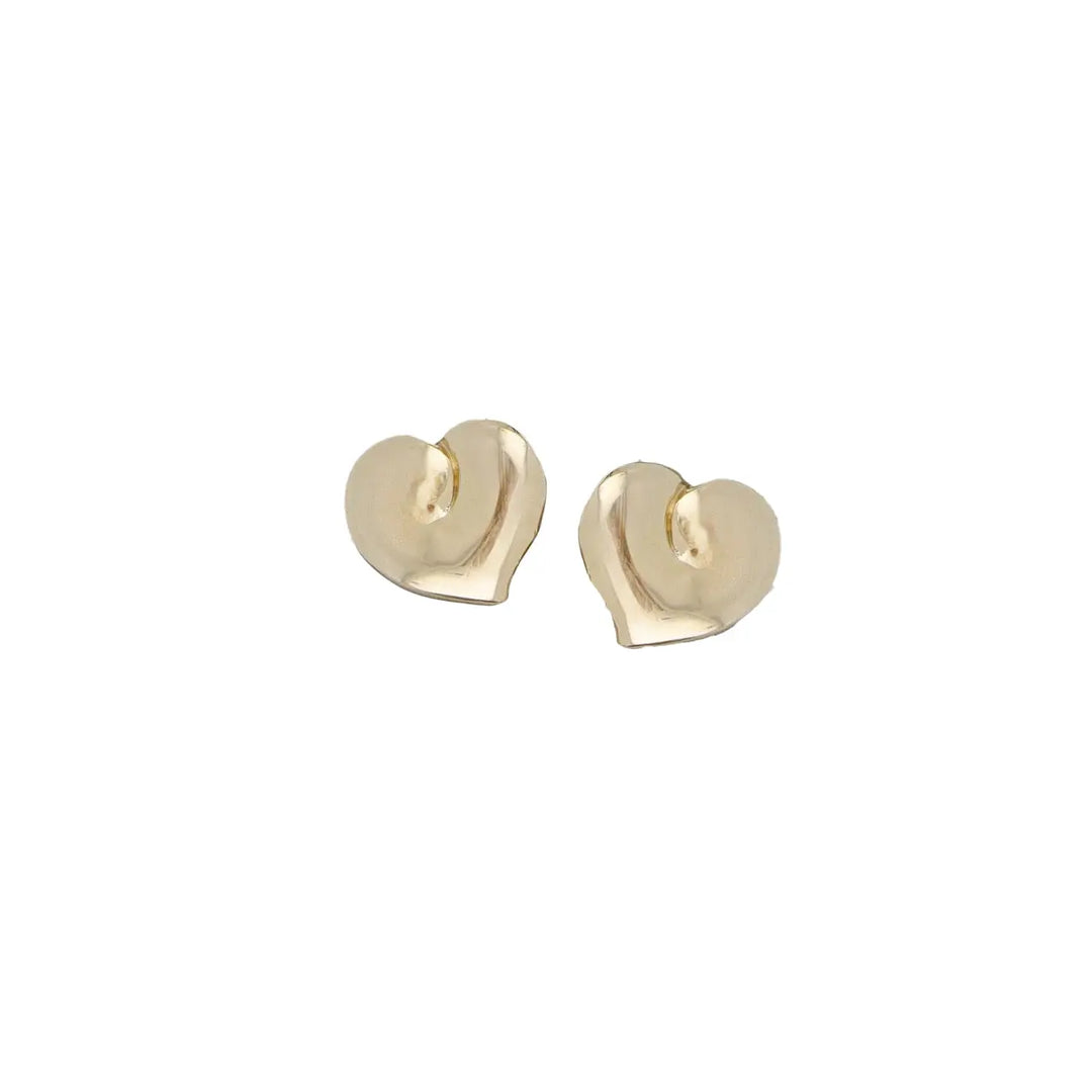 Puffed Single Heart Stud Earrings John Medeiros Jewelry Collections