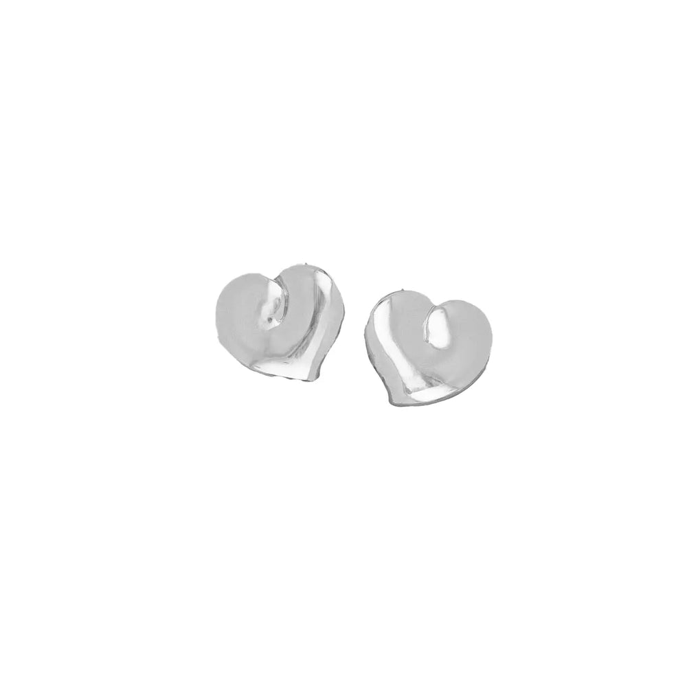 Puffed Single Heart Stud Earrings John Medeiros Jewelry Collections