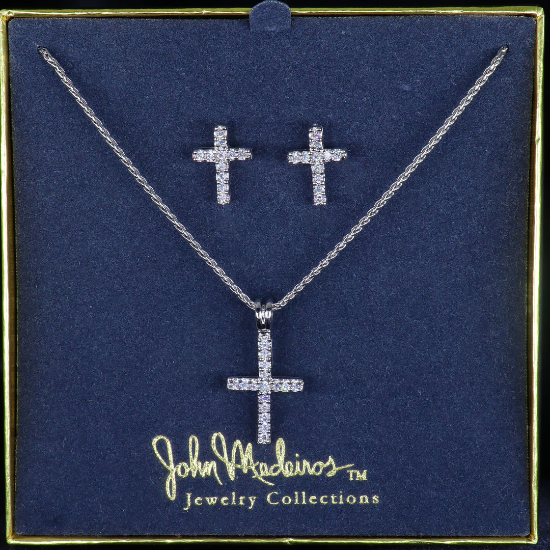 Pavé Cross Jewelry Set