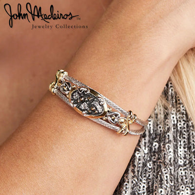 *Retired* Carvão Lava Double Wire Oval Cuff Bracelet