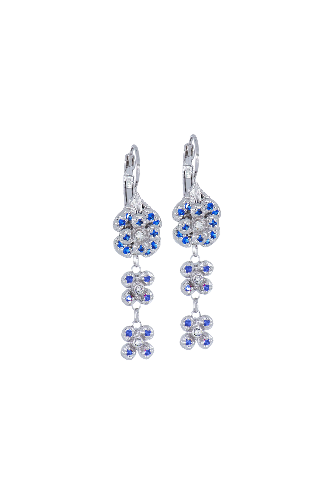 Novelão Collection French Wire Drop Earrings -  Blue-W-CZ-Center -  John Medeiros Jewelry Collections