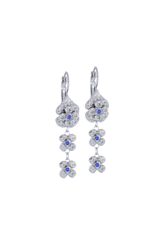 Novelão Collection French Wire Drop Earrings -  CZ-W-Blue-Center -  John Medeiros Jewelry Collections