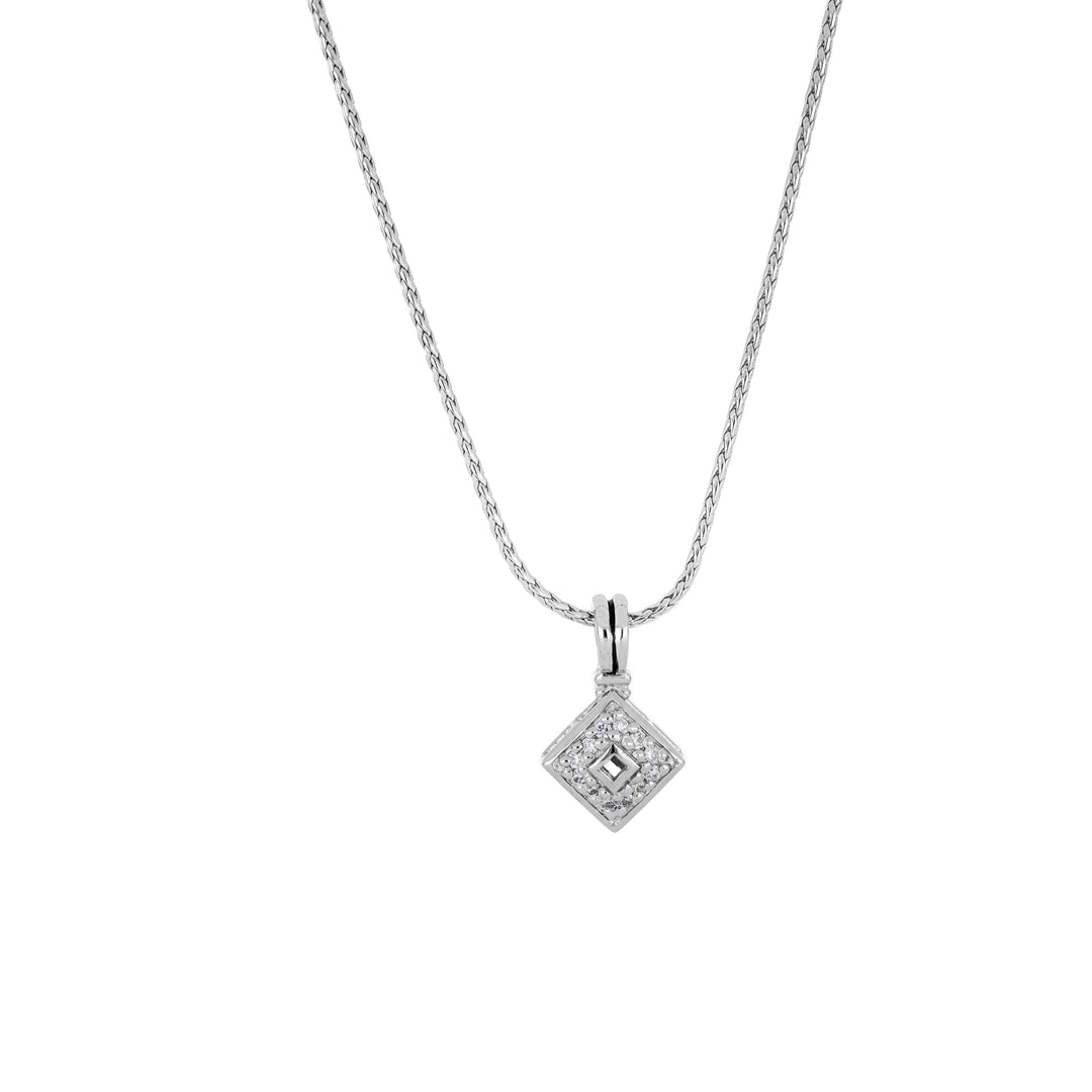 Celebration Collection Diamond Shaped Pavé Pendant Necklace 16-18"