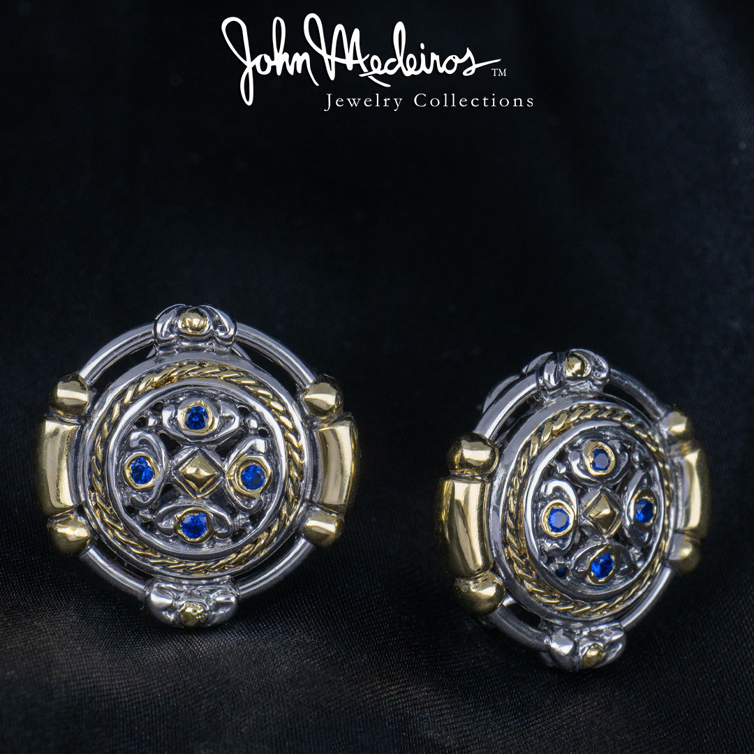*Retired* O-Link Collection Large Filigree September Birthstone Post with Clip Earrings