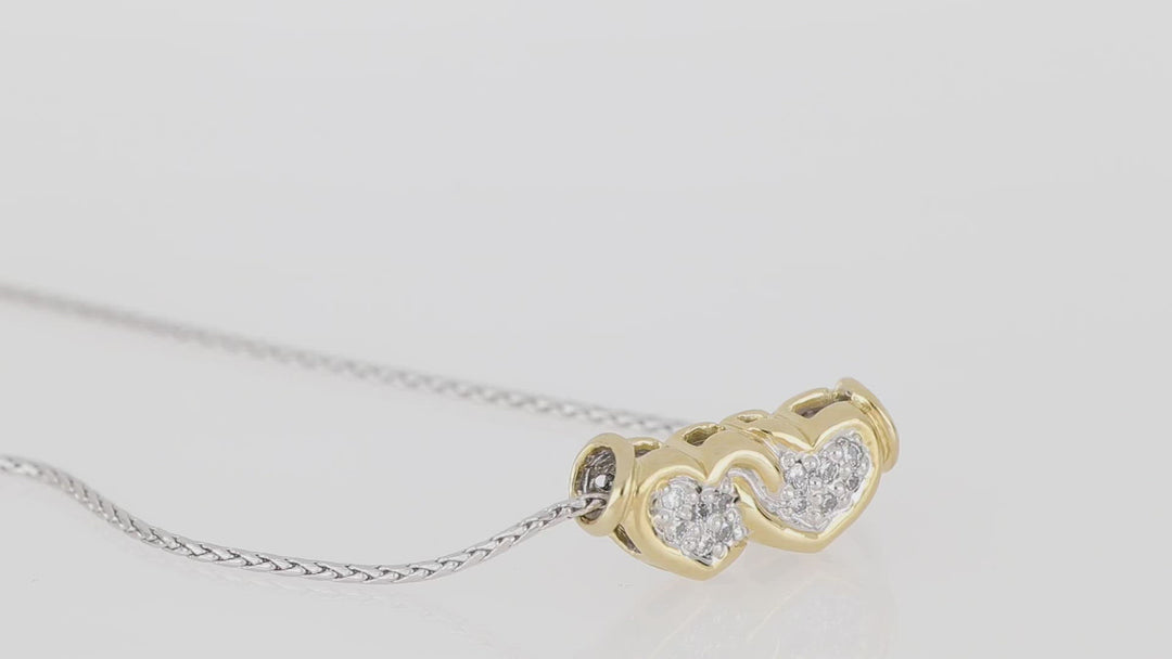 Celebration Petite Pavé - Double Heart Necklace