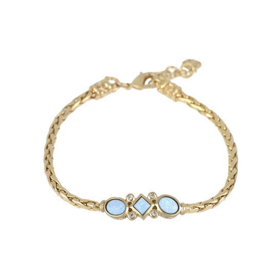 Opalas do Mar Collection - 3 Blue Opals Single Strand Bracelet