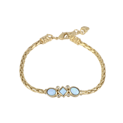 Opalas do Mar Collection - 3 Blue Opals Single Strand Bracelet