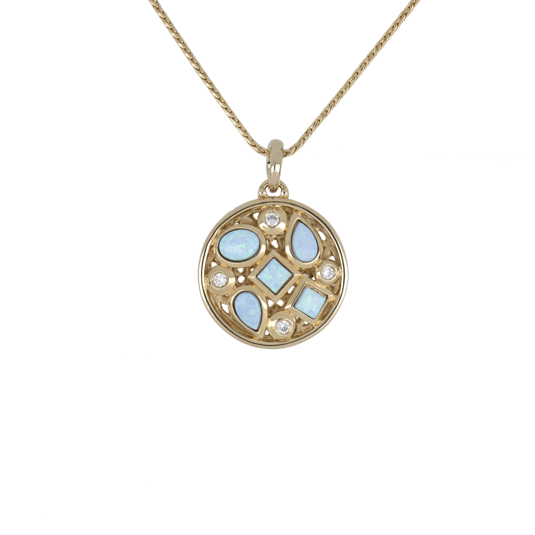 Opalas do Mar Collection - 5 Blue Opal Necklace with CZ
