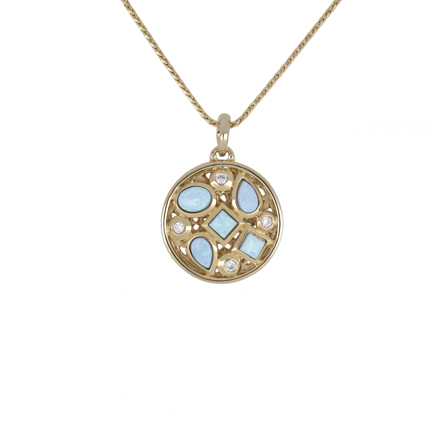 Opalas do Mar Collection - 5 Blue Opal Necklace with CZ