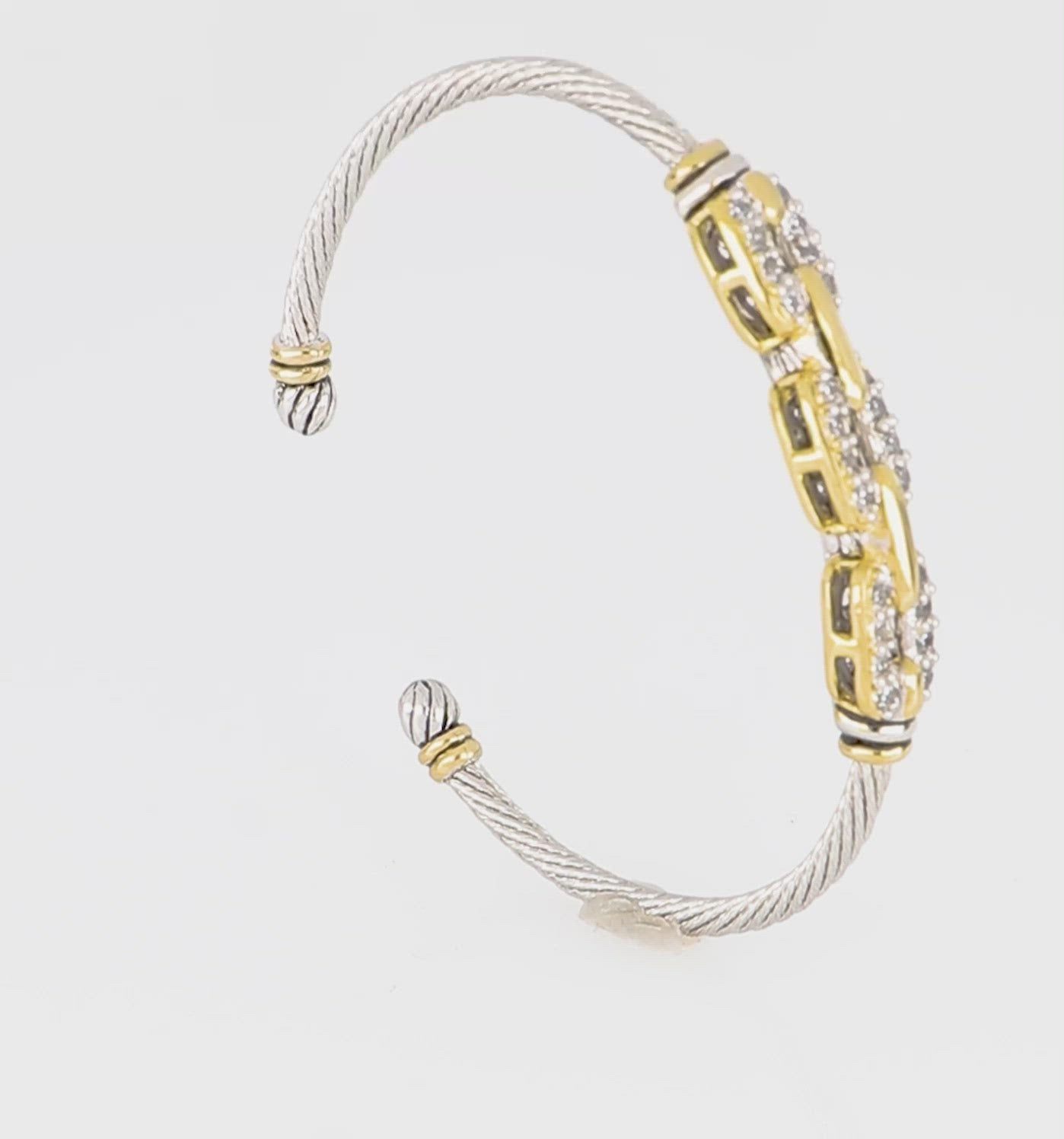 Celebration Petite Pavé - Triple Link Wire Cuff Bracelet