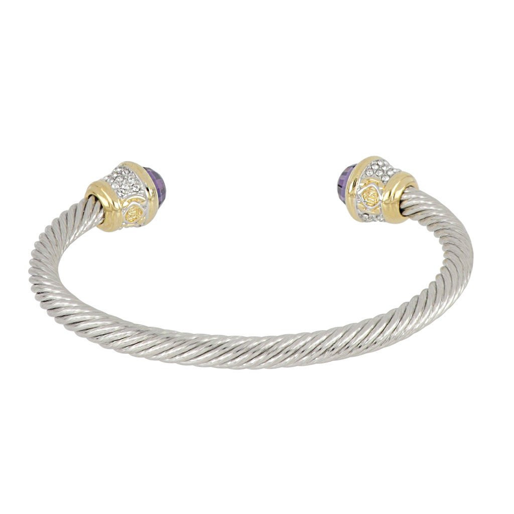 Briolette Wire Cuff Bracelet with Pavé