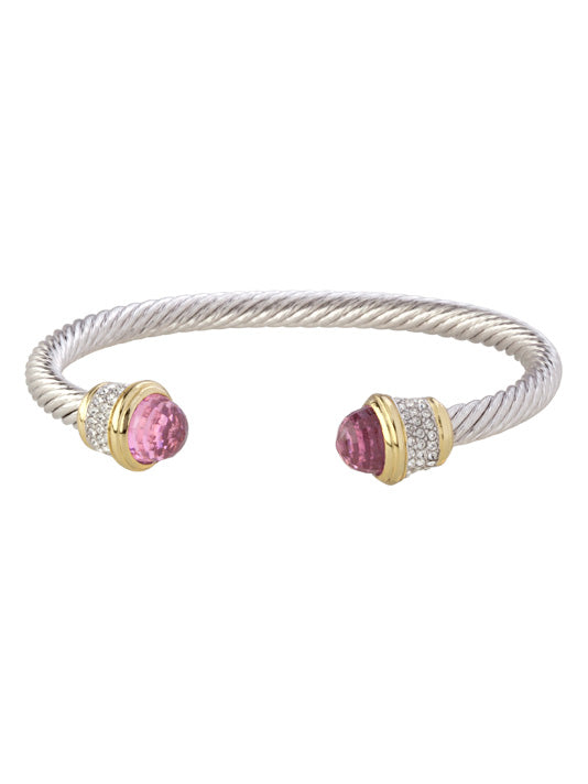 Briolette Wire Cuff Bracelet with Pavé