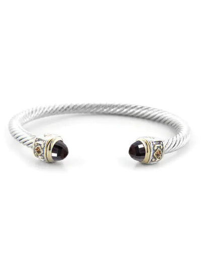 Nouveau Collection - Small Wire Cuff with Accent Stone