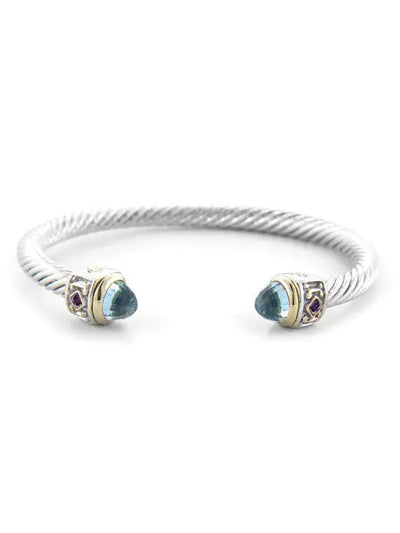 Nouveau Collection - Small Wire Cuff with Accent Stone