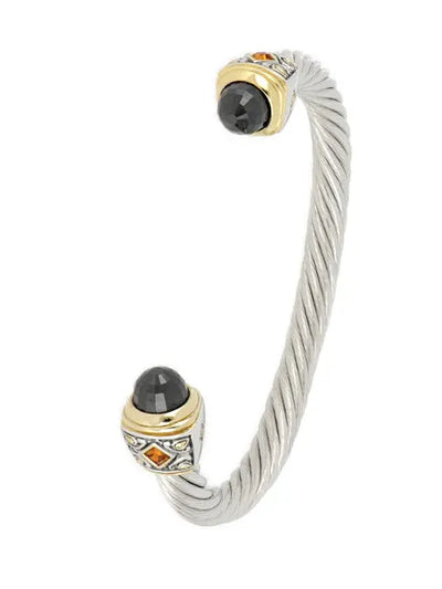 Nouveau Collection - Large Wire Cuff with Accent Stone