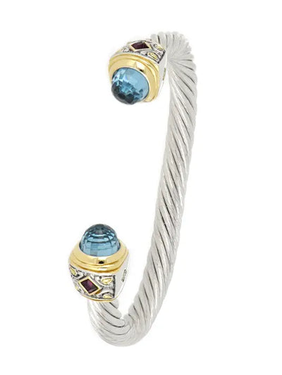 Nouveau Collection - Large Wire Cuff with Accent Stone