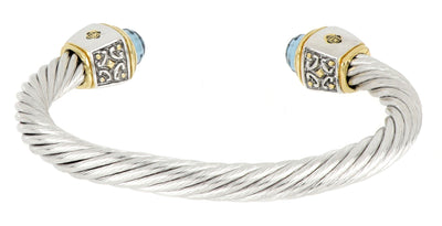 Nouveau Collection - Large Wire Cuff with Accent Stone