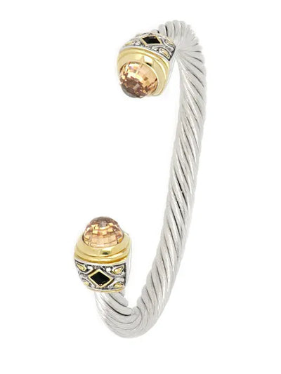 Nouveau Collection - Large Wire Cuff with Accent Stone
