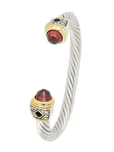 Nouveau Collection - Large Wire Cuff with Accent Stone