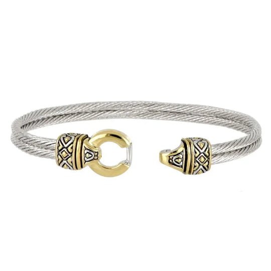 Antiqua Gold Circle Double Wire Bracelet