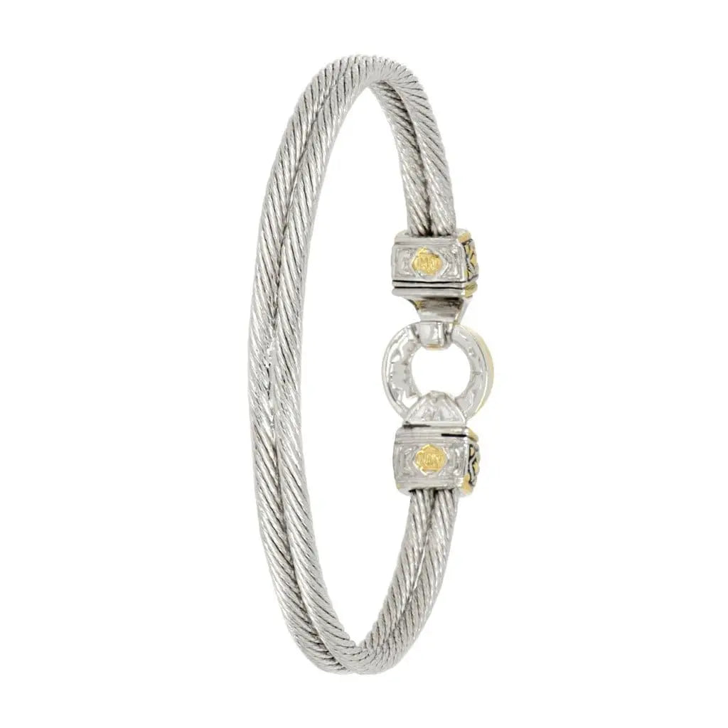 Antiqua Gold Circle Double Wire Bracelet