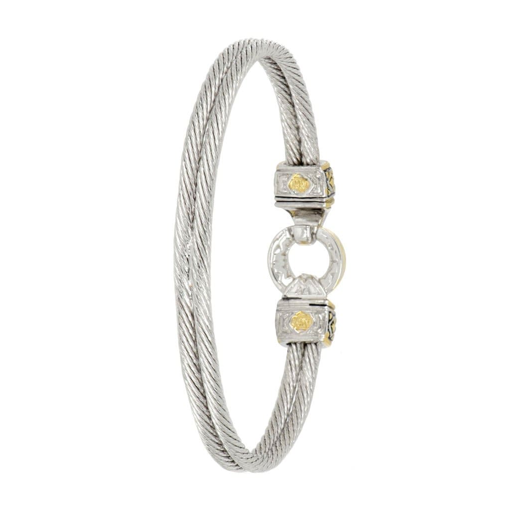 Antiqua Gold Circle Double Wire Bracelet