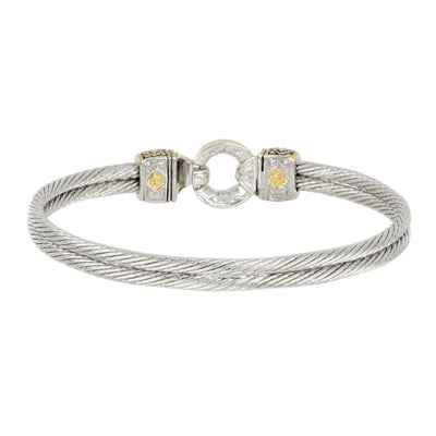 Antiqua Pavé Circle Double Wire Bracelet
