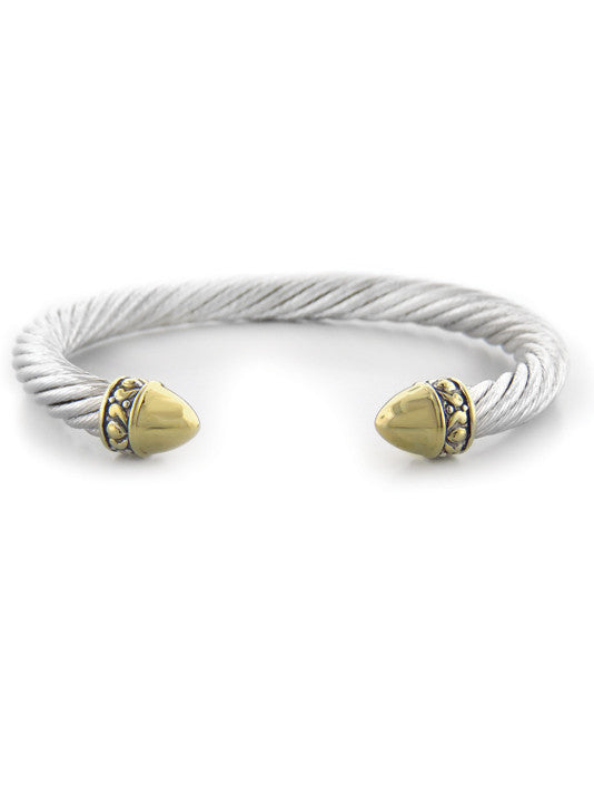 Nouveau Collection - Gold Dome Large Bullet Wire Cuff