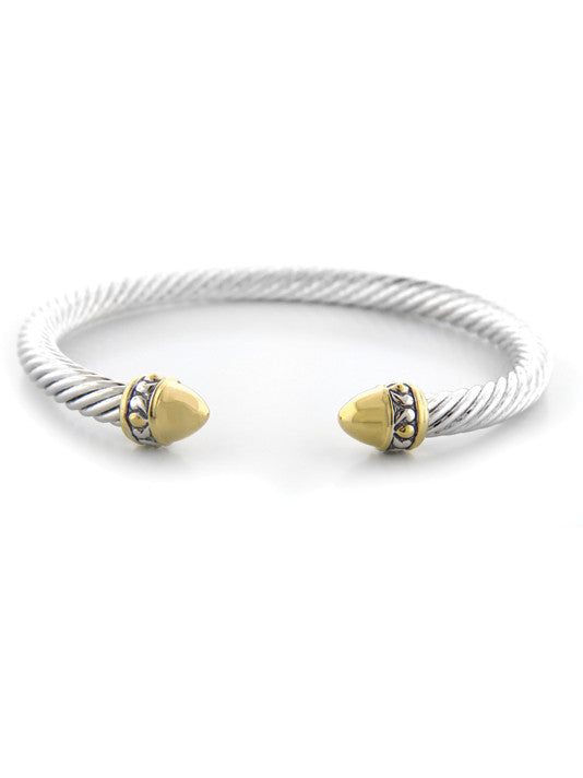 Nouveau Collection - Gold Dome Bullet Wire Cuff