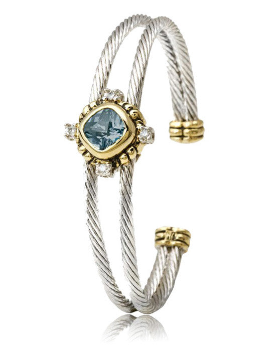 Nouveau Simplicity Square Double Wire Bracelet - John Medeiros Jewelry Collections