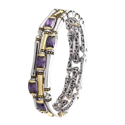 Canias Cor Collection Bracelet Three Row Hinged Bangle