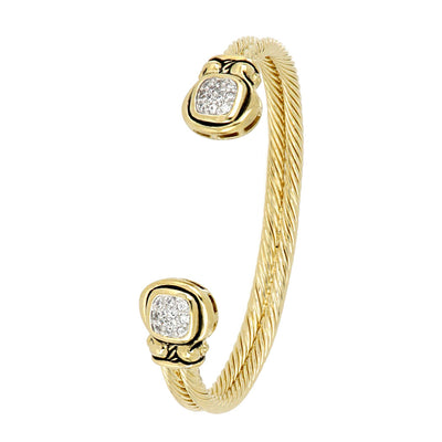 Anvil Gold & Pavé Cuff Bracelet