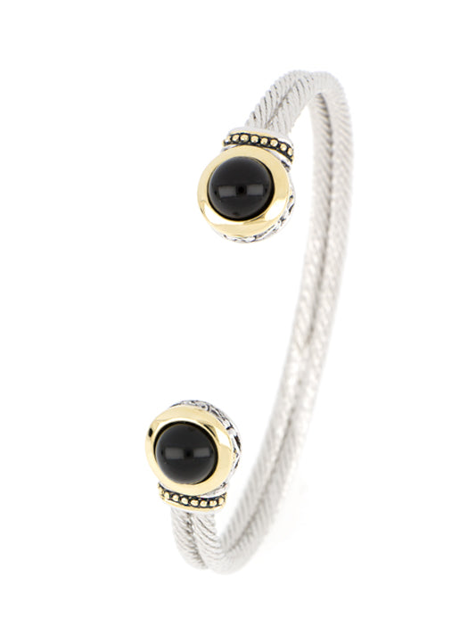 Genuine Black Onyx Cuff Bracelet