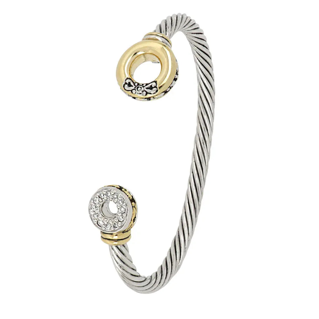 Ciclo D'Amor Pavé & Gold Cuff Bracelet 